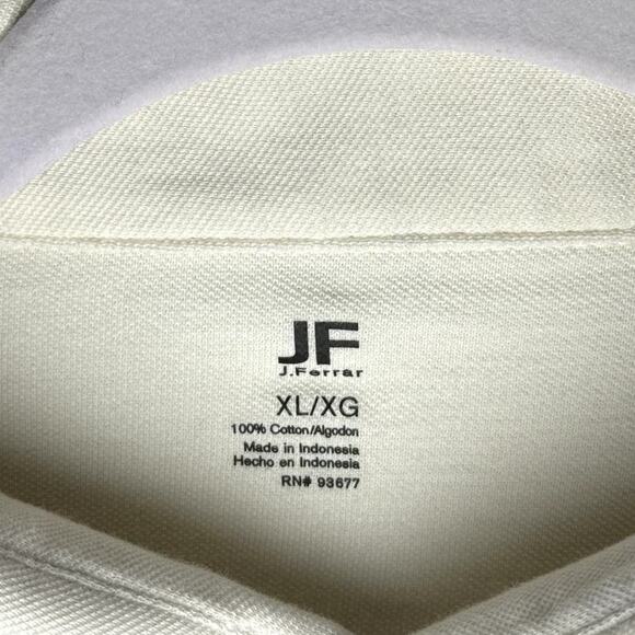 MENS J FERRAR CREAM LONG SLEEVE BUTTON DOWN/UP SHIRT SIZE XL 100% COTTON - Picture 5 of 9